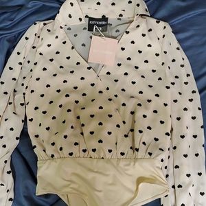 Darla Cream Hearts Bodysuit